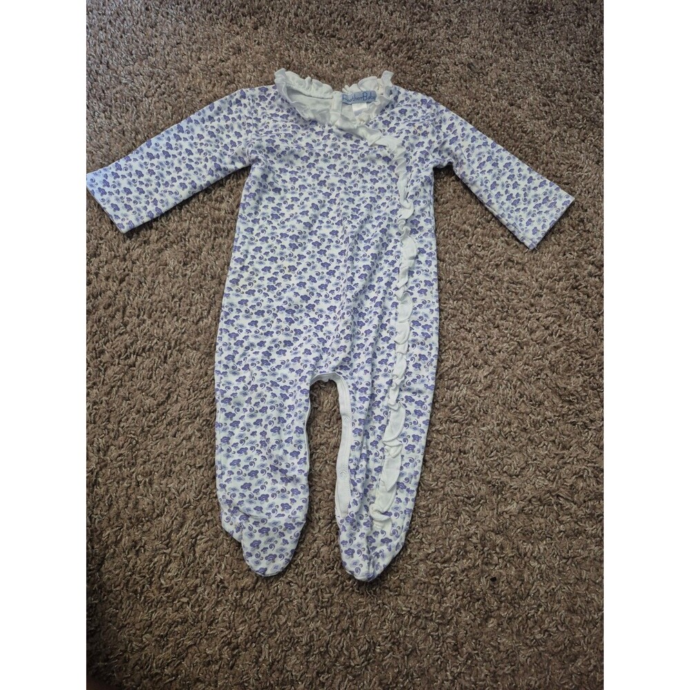 Feather baby pima cotton footie size 6-12M